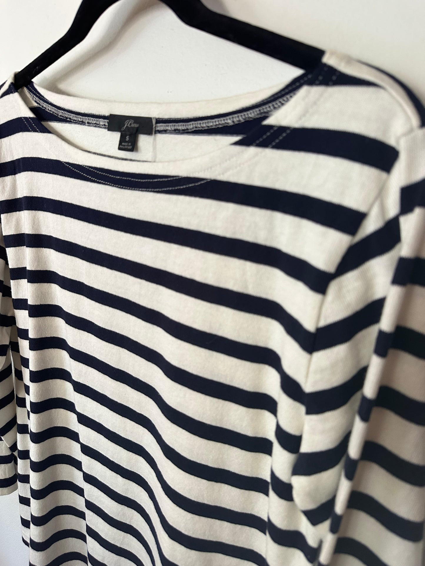 J Crew | 100% Cotton Navy Striped Top, S