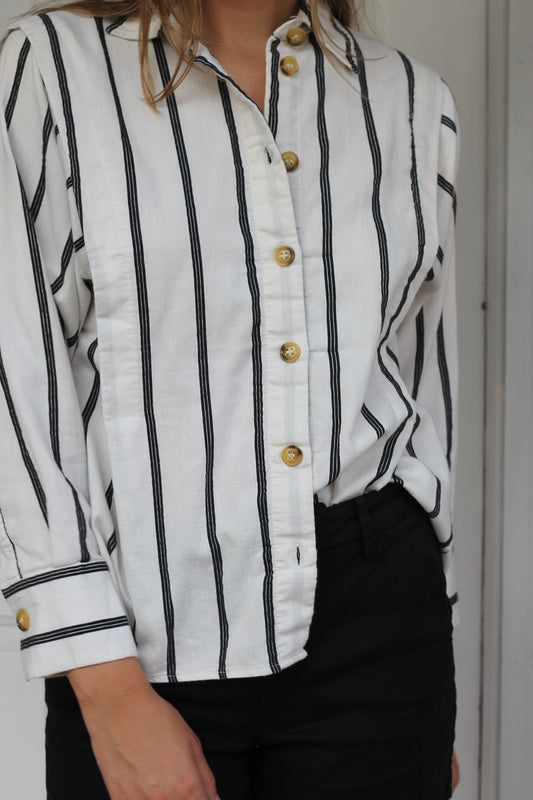 Zara | Striped Structured Button Up