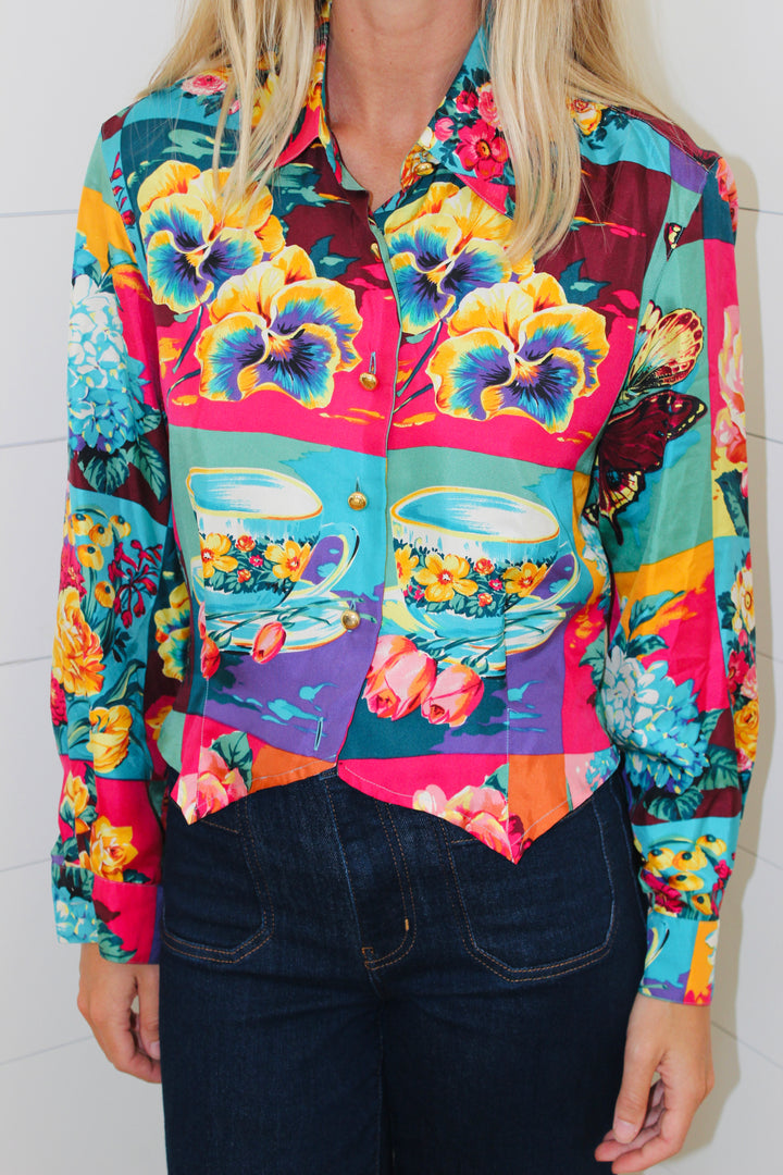 Vintage Floral Button Down