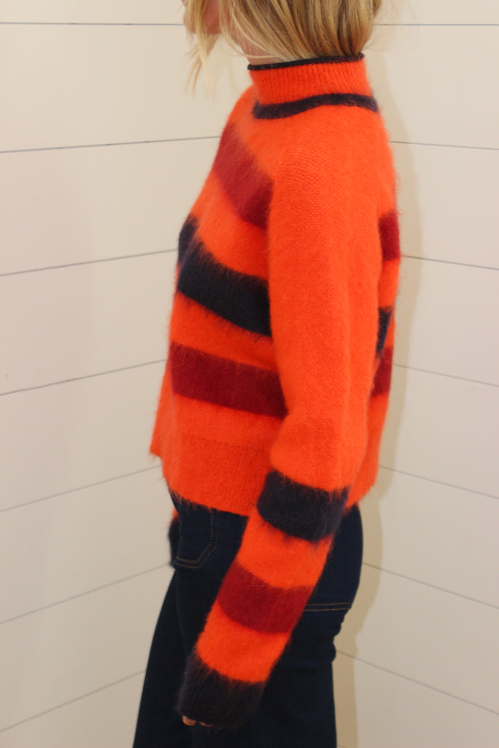 PSWL  | Mock Neck Striped Sweater, S
