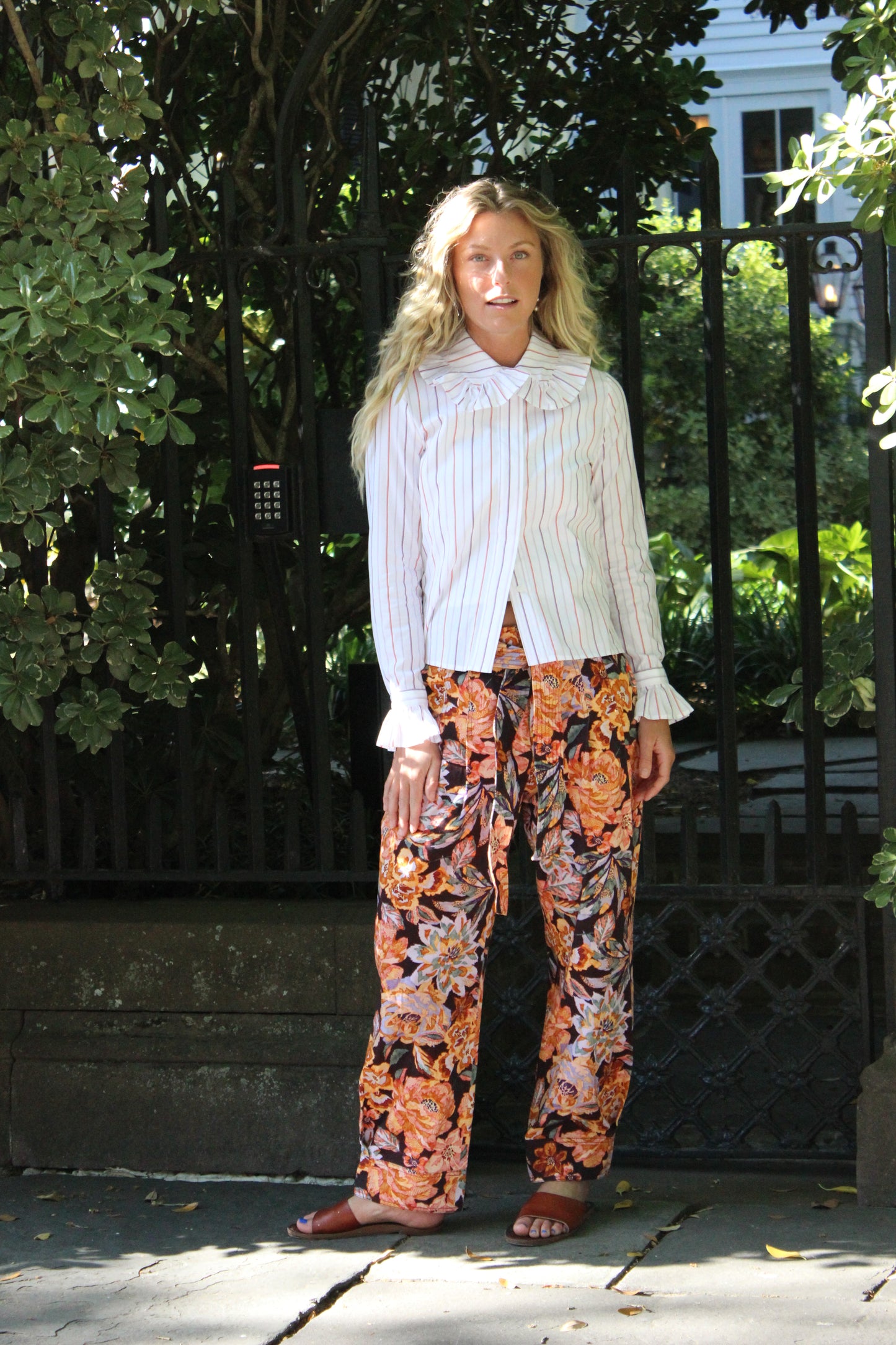 Maria De La Orden | Striped Button Up Blouse, 34