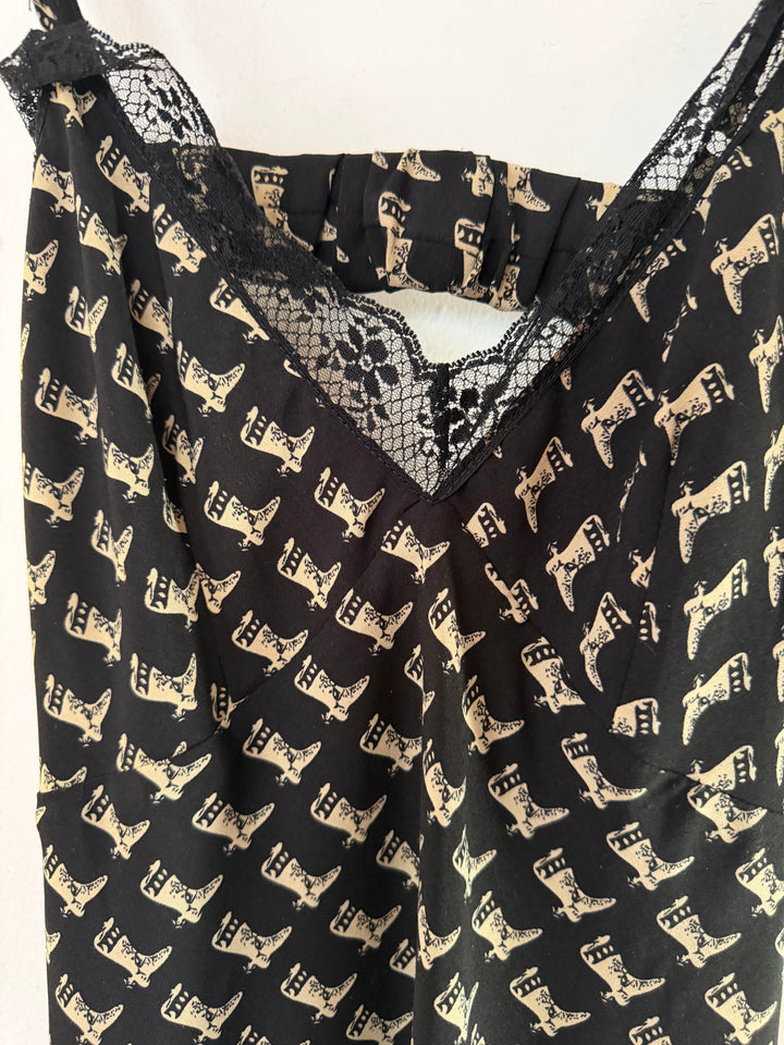 Bobbles &amp; Lace | Maxi Boot Print Dress, S
