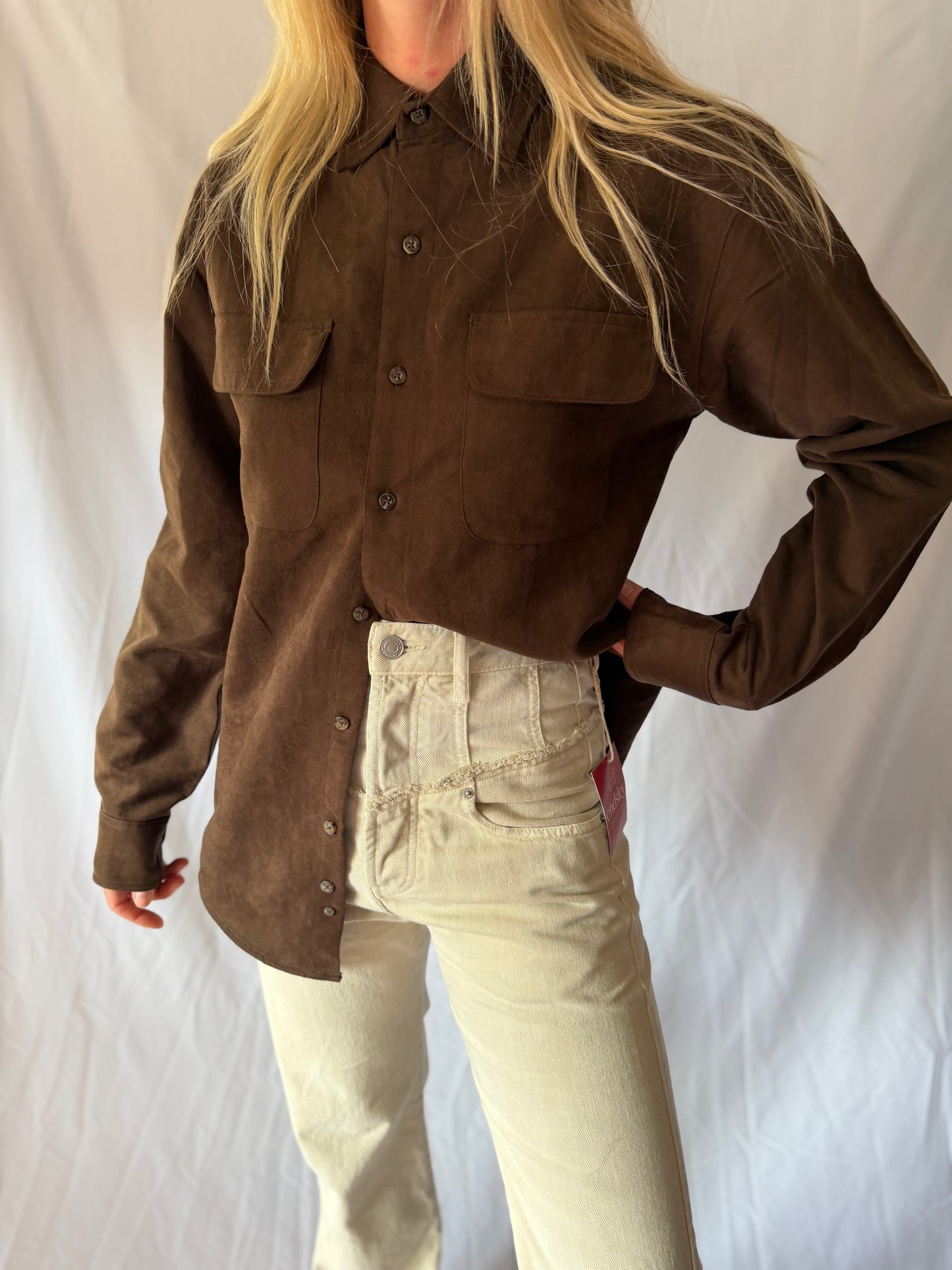 George | Suede Button Down, S (Mens)
