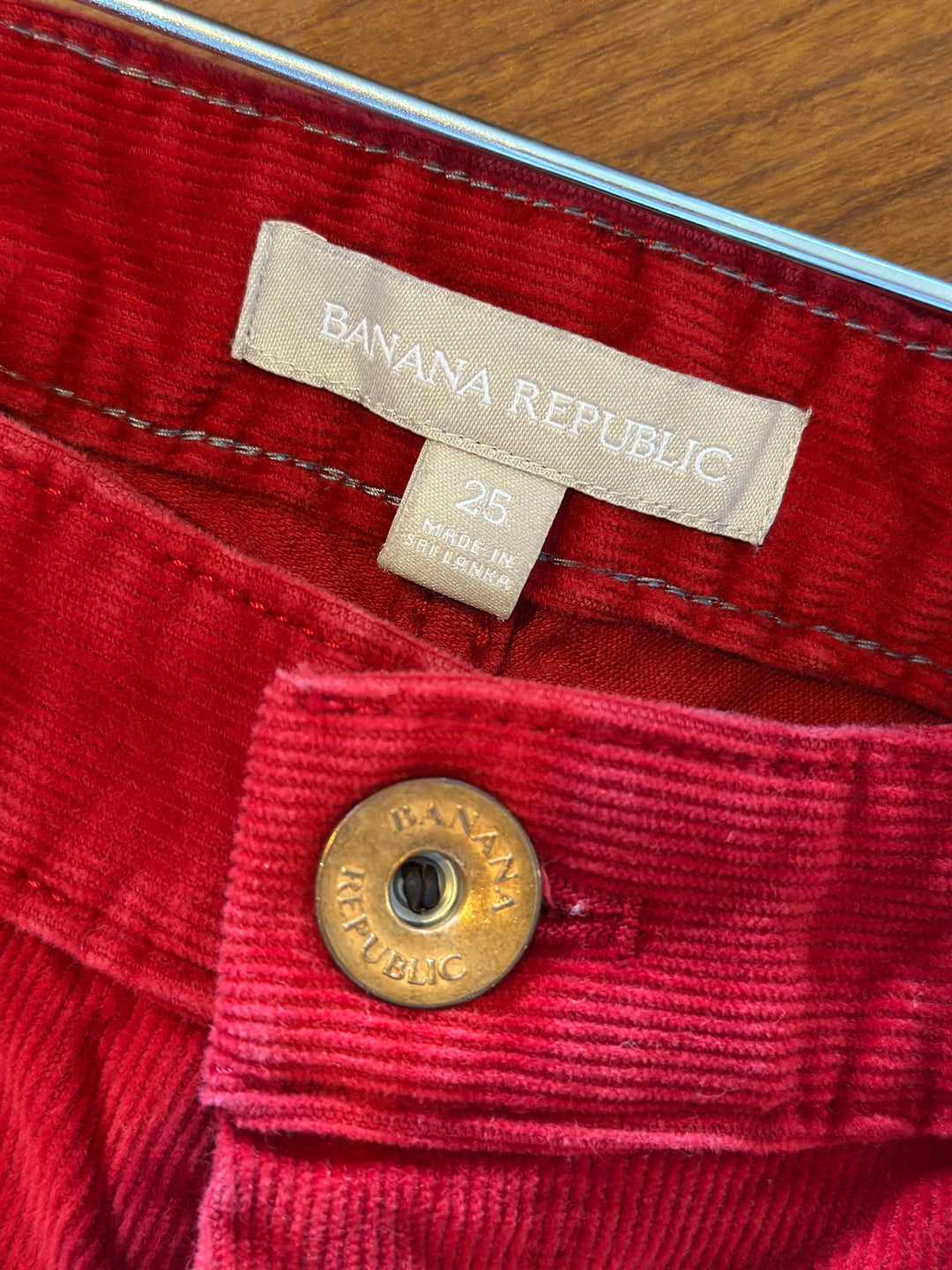 Banana Republic | Flat Front Red Corduroy Pants