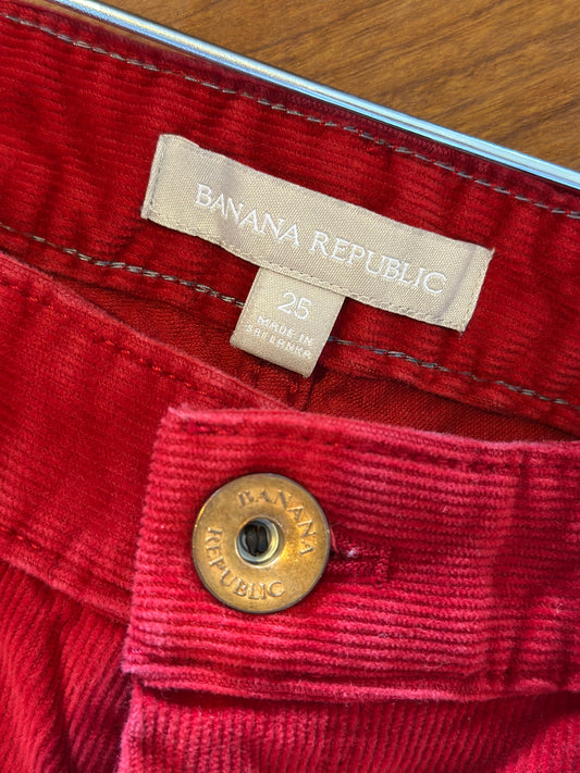 Banana Republic | Flat Front Red Corduroy Pants