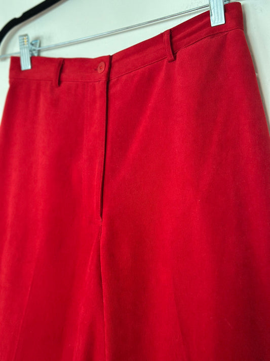Doncaster | Retro High Waist Trousers in Red