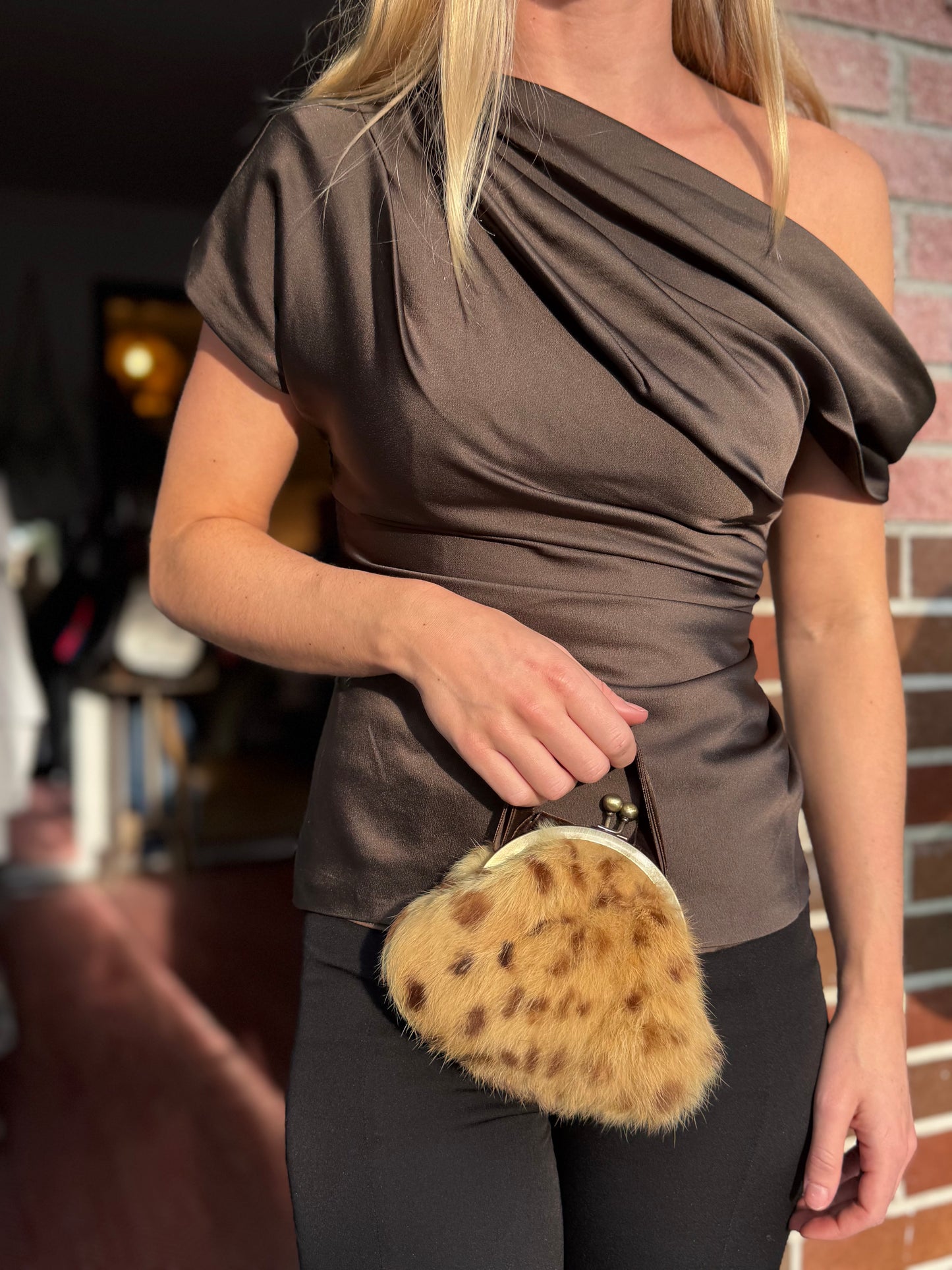 Rabbit Hair Mini Purse