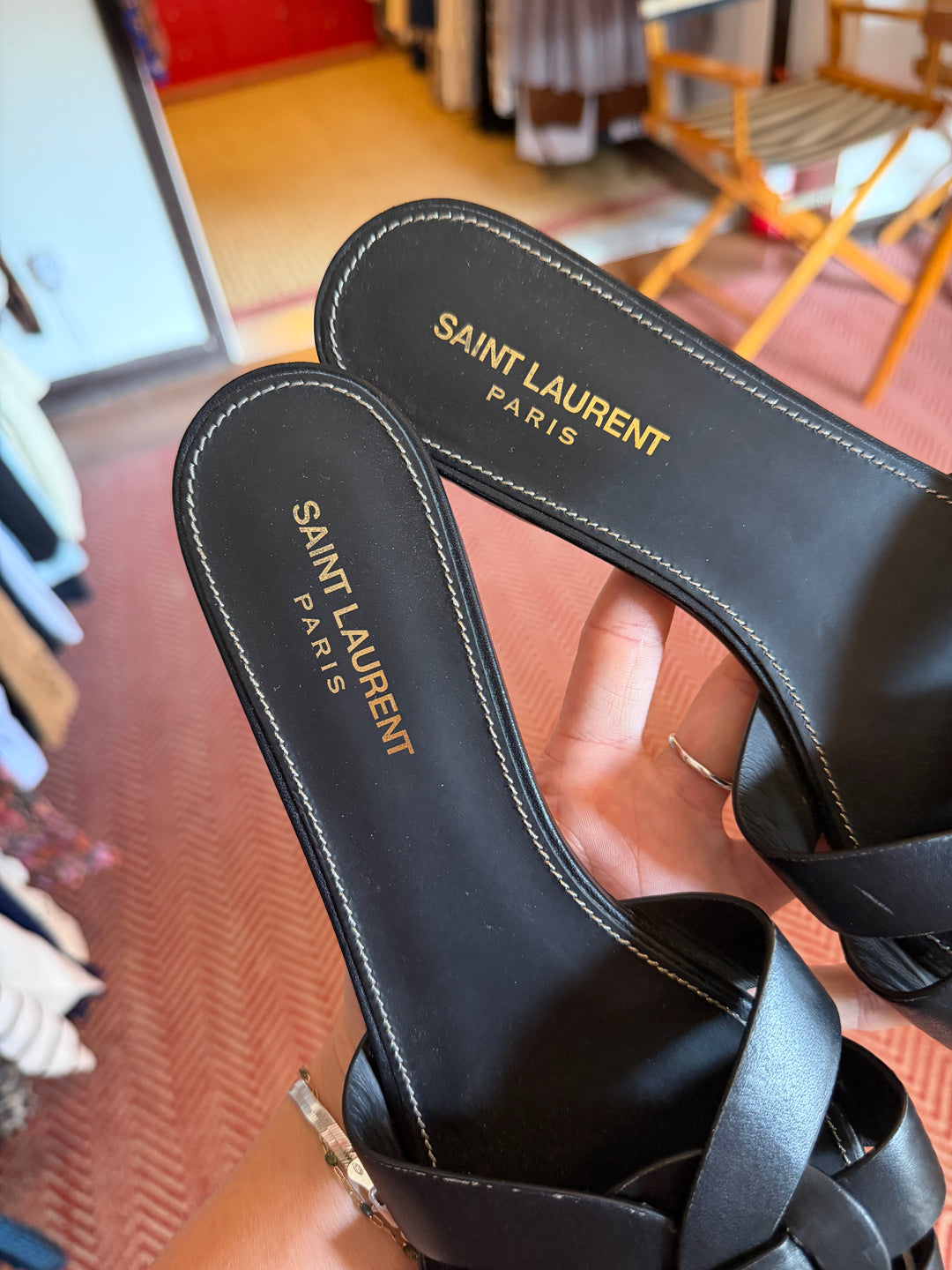 Saint Laurent  | Woven Leather Sandal Slide, 40