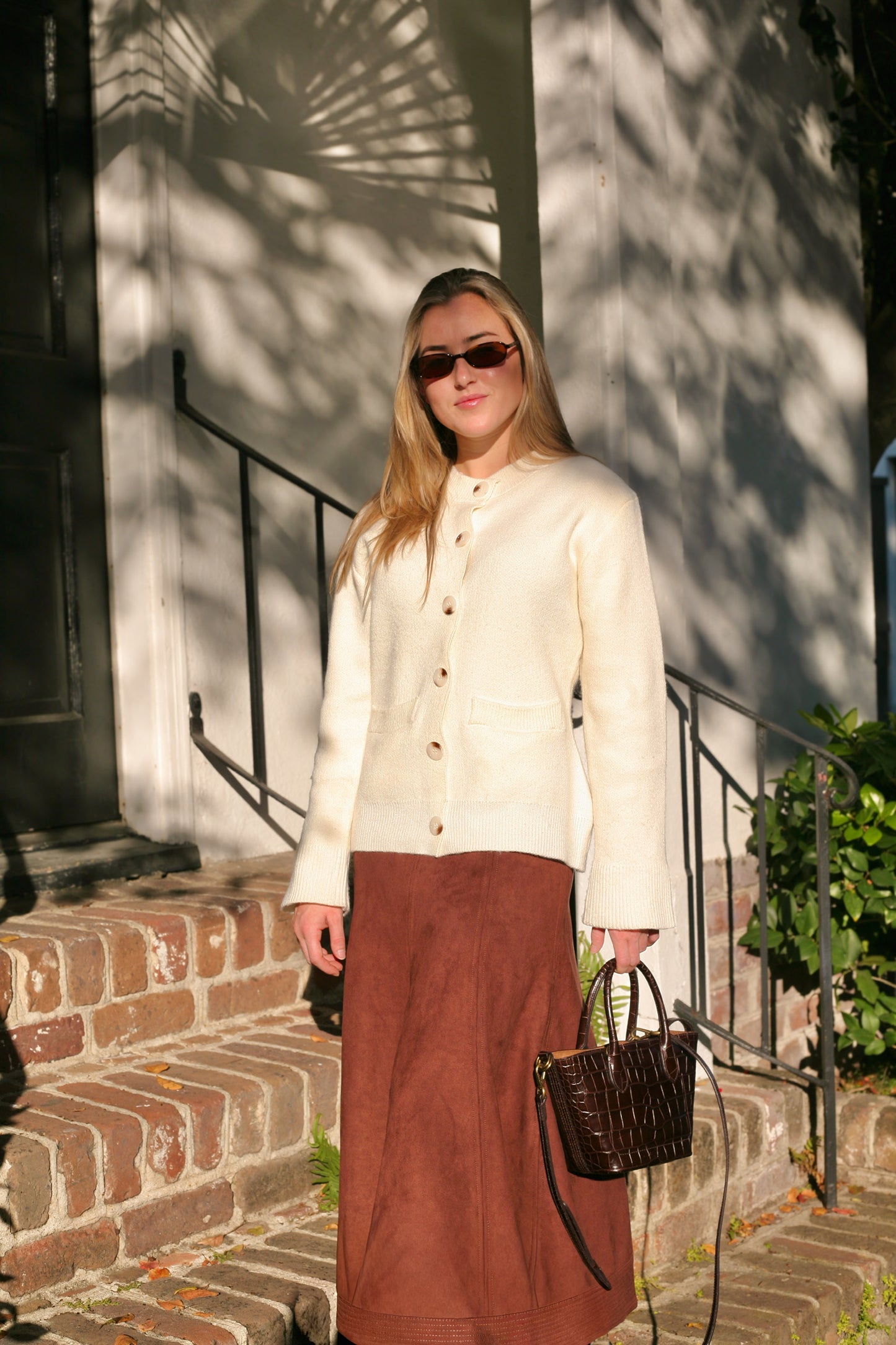 White Button Down Sweater, S/M