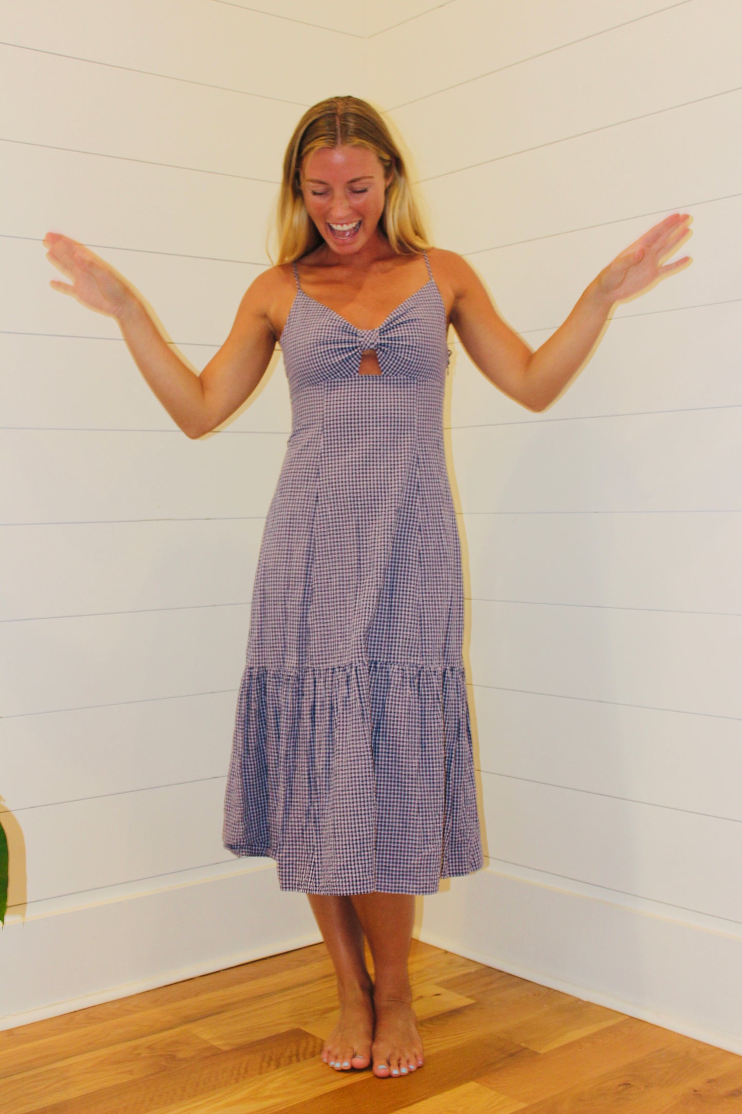 Rails  | Gingham Midi Dress, S