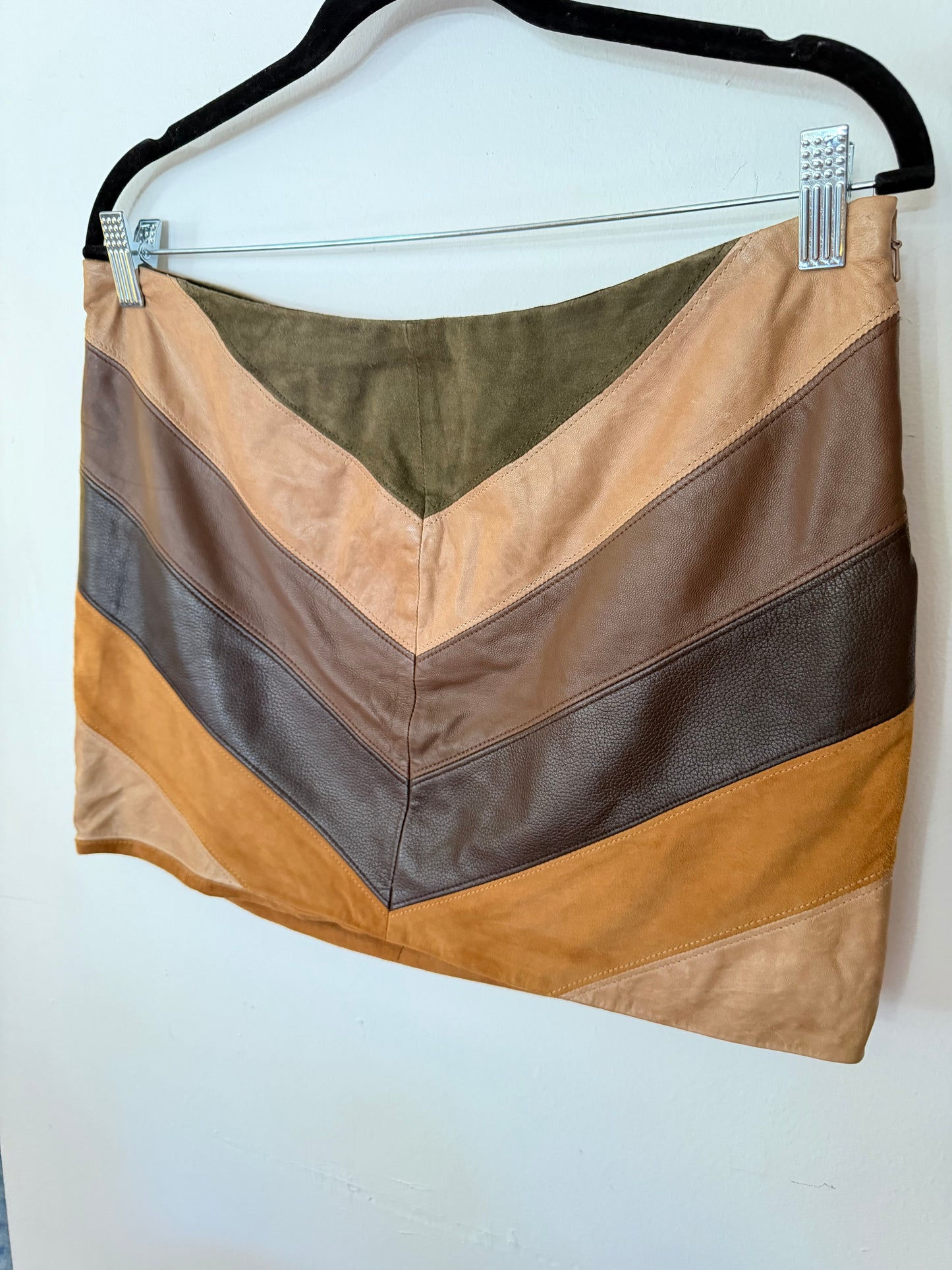 Haute Hippie | Leather Suede Skirt, M