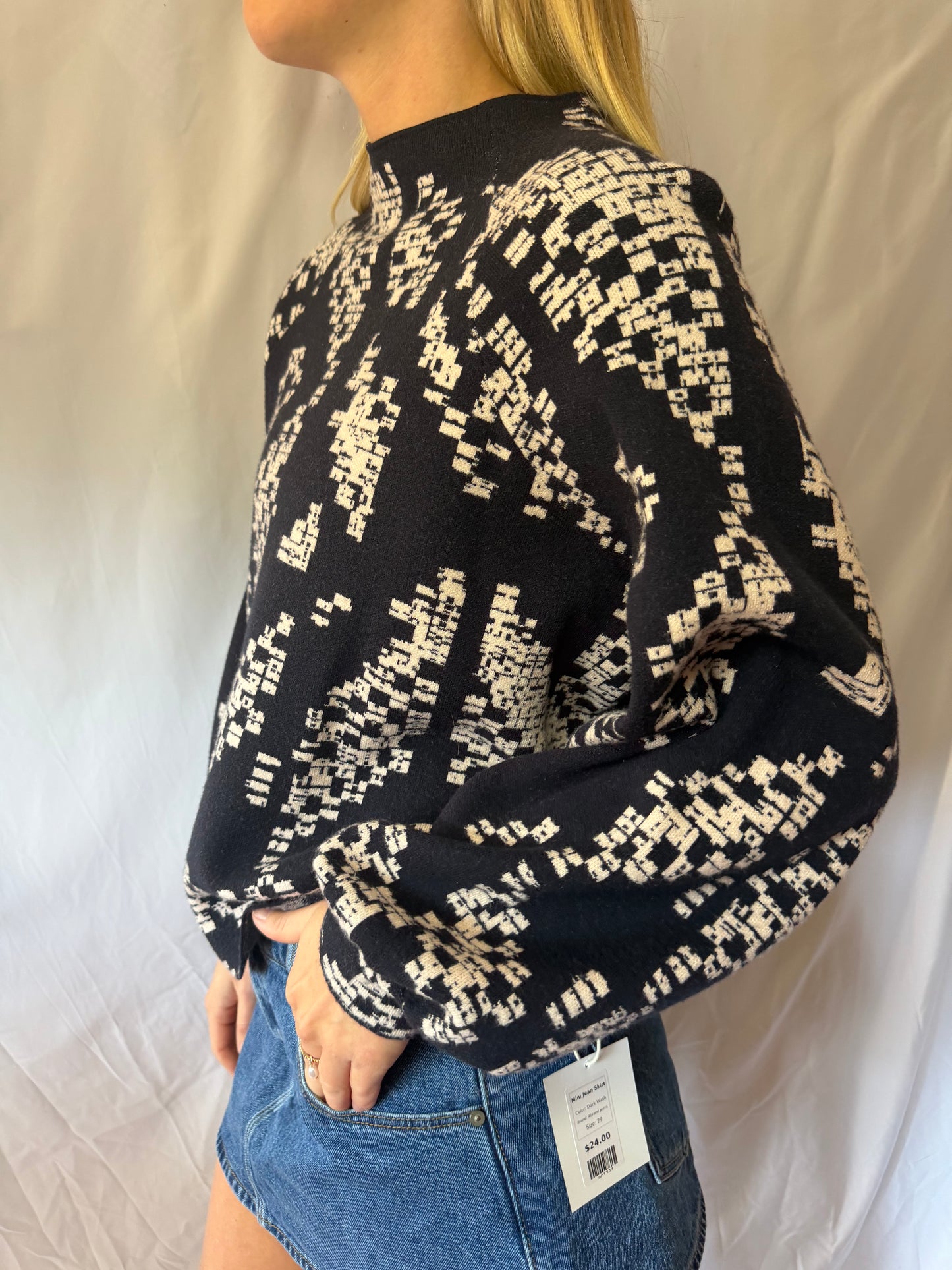 Anthropologie | Printed Long Sleeve Sweater, XL