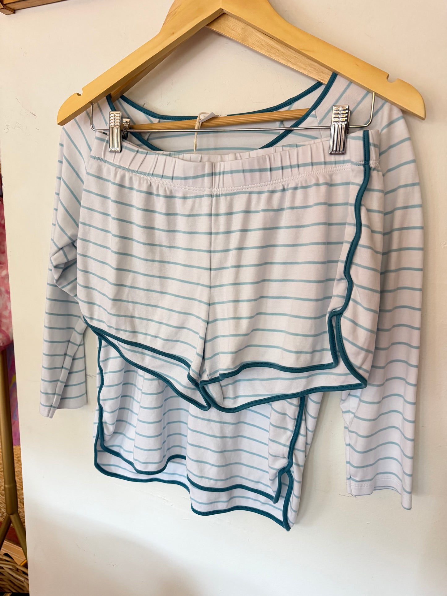 Lake | Long Sleeve + Shorts Striped Set, S
