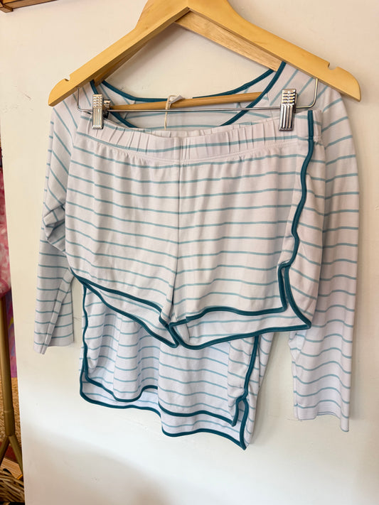 Lake | Long Sleeve + Shorts Striped Set, S