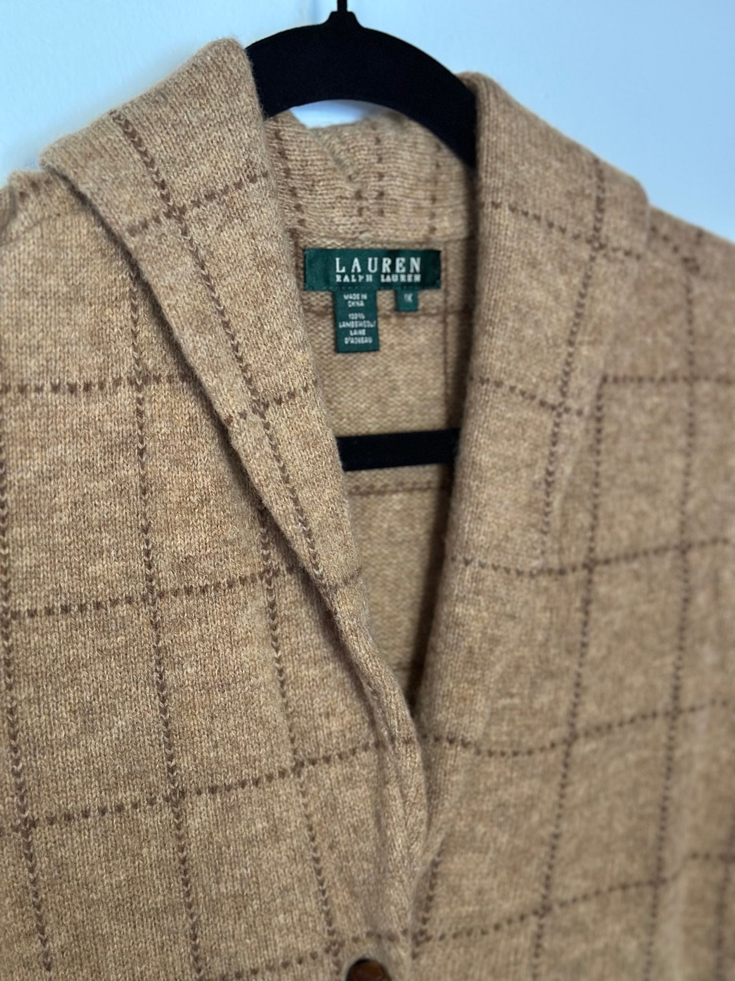 Ralph Lauren | Wool Check Caridgan Vest