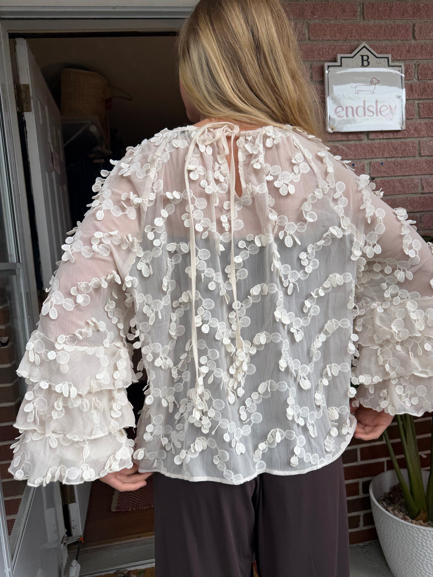 MINT | Sheer Textured Blouse, 14