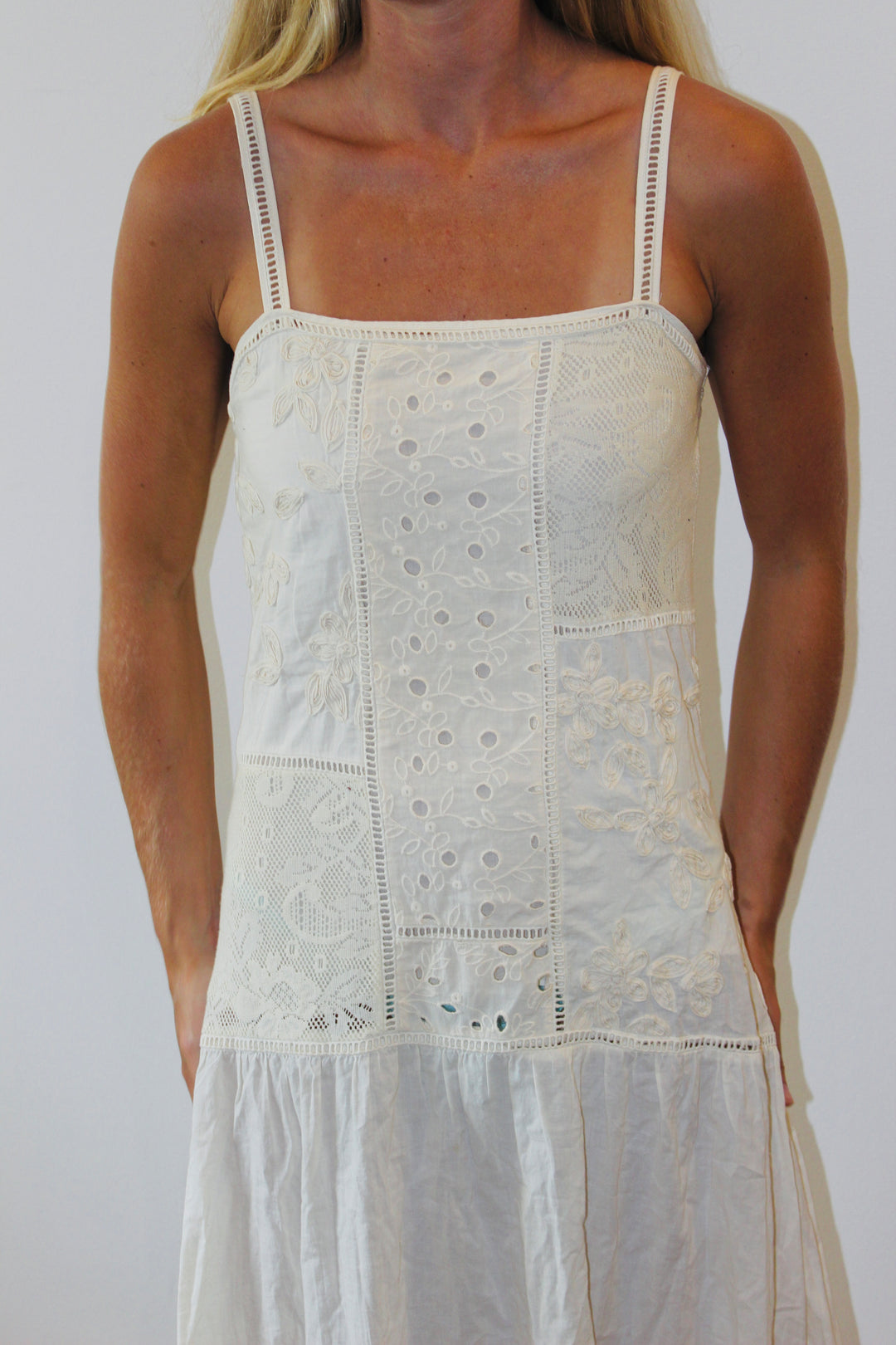 Zara | Eyelet Maxi Dress, XS