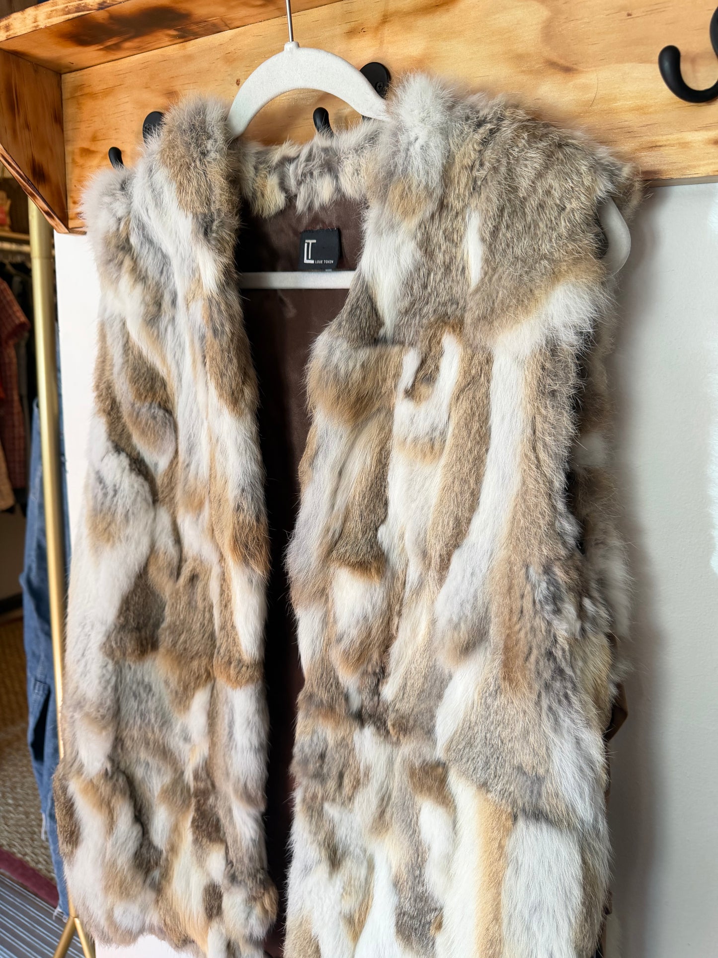 Love Token | 100% Rabbit Fur Vest, M