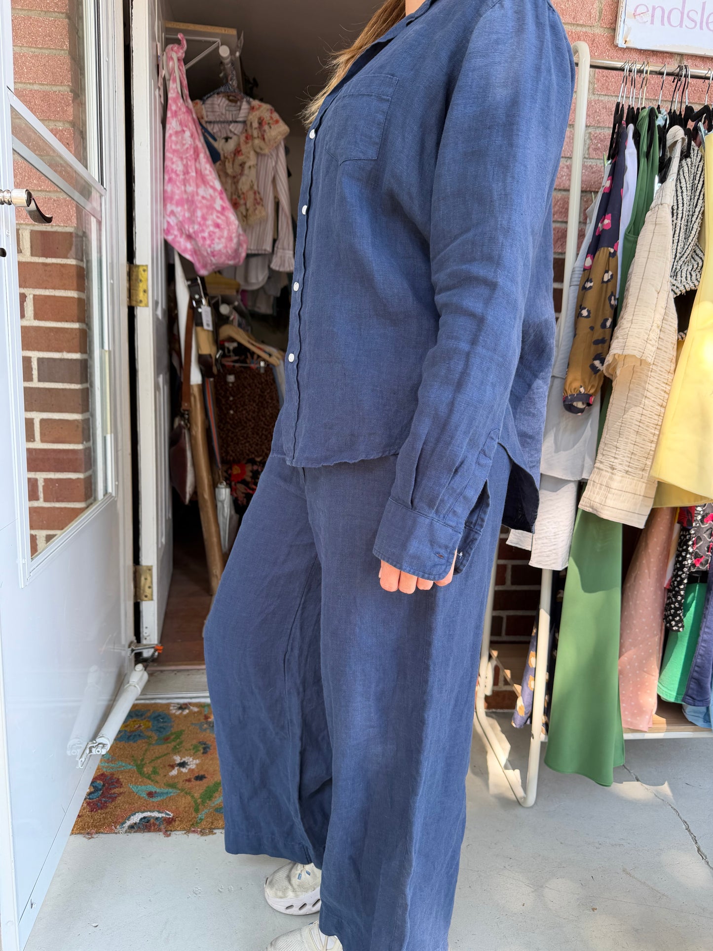 Frank & Eileen | 100% Linen Pants + Button Up, S