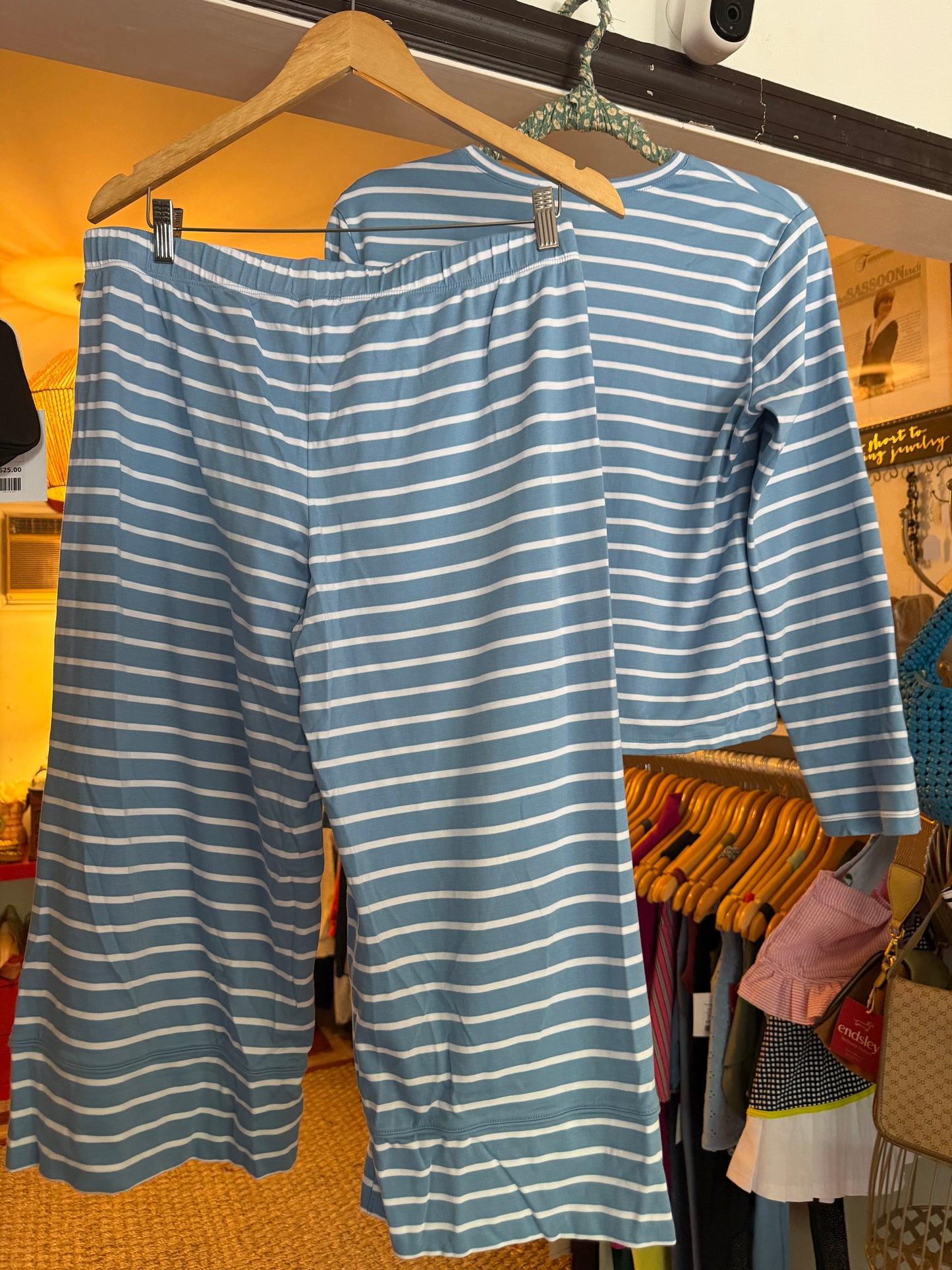 LAKE | Pima Cropped Pajama Set, L