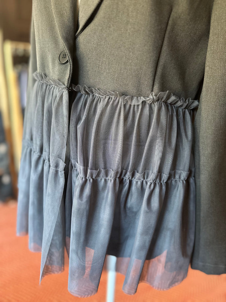 Gray Tulle Blazer, XS/S