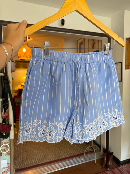 Future Collection | Striped Floral Detail Shorts, XS