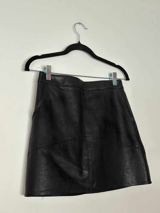 LuLus | Harley Black Vegan Leather Mini Skirt