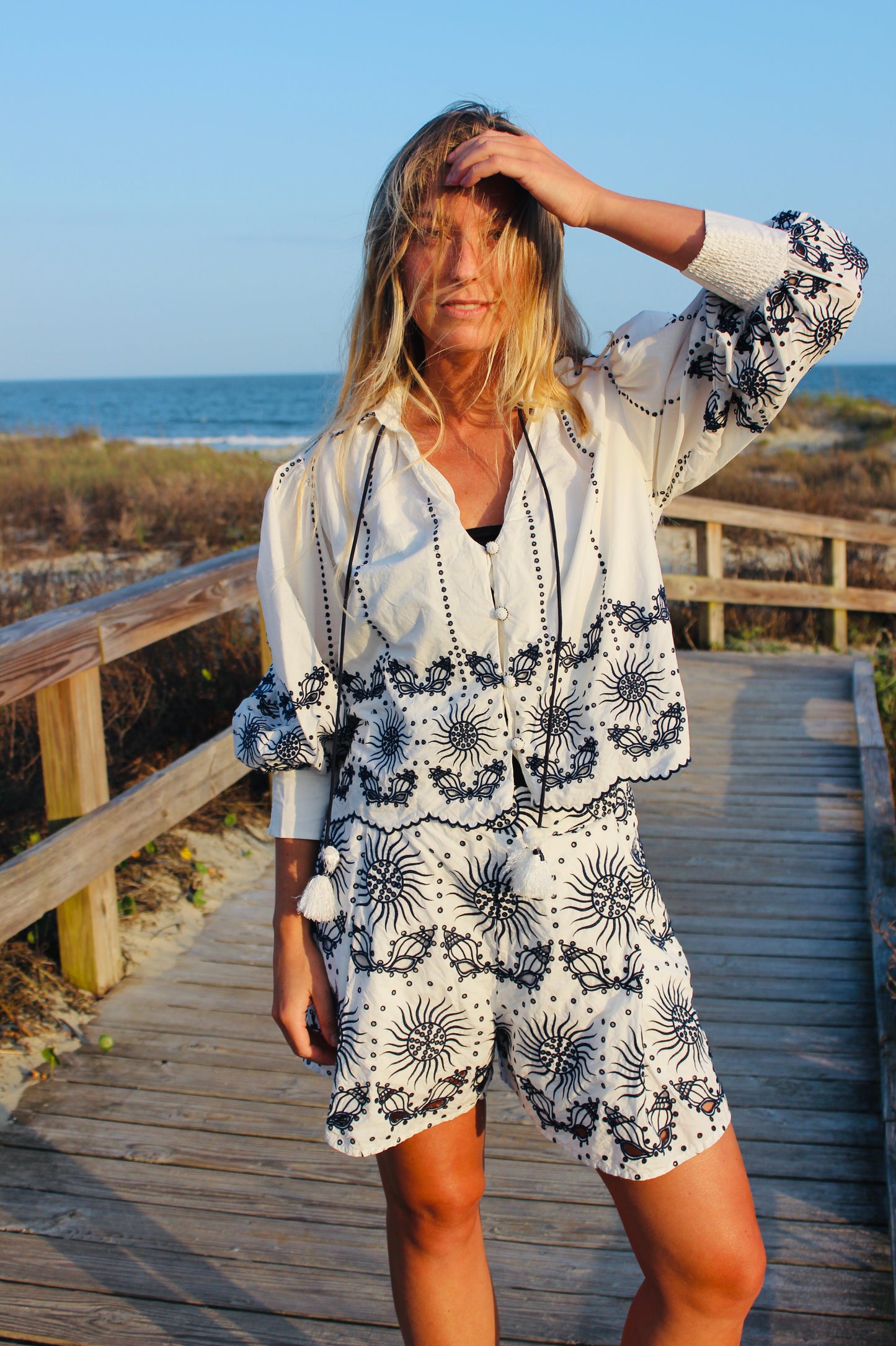 Carolina K | Button Long Sleeve + Shorts, S