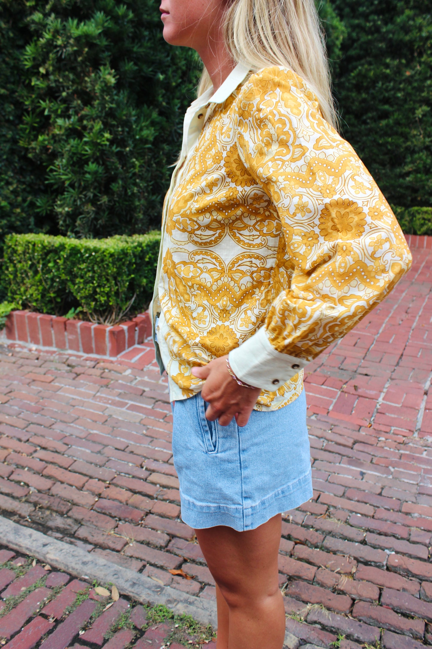 Sezane | Belted Denim Shorts, 36 (US 4)