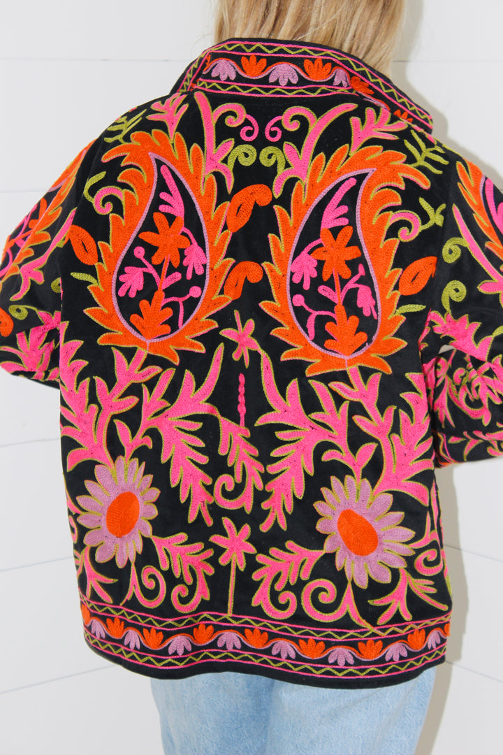 Endsley | Embroidered Floral Jacket, OS