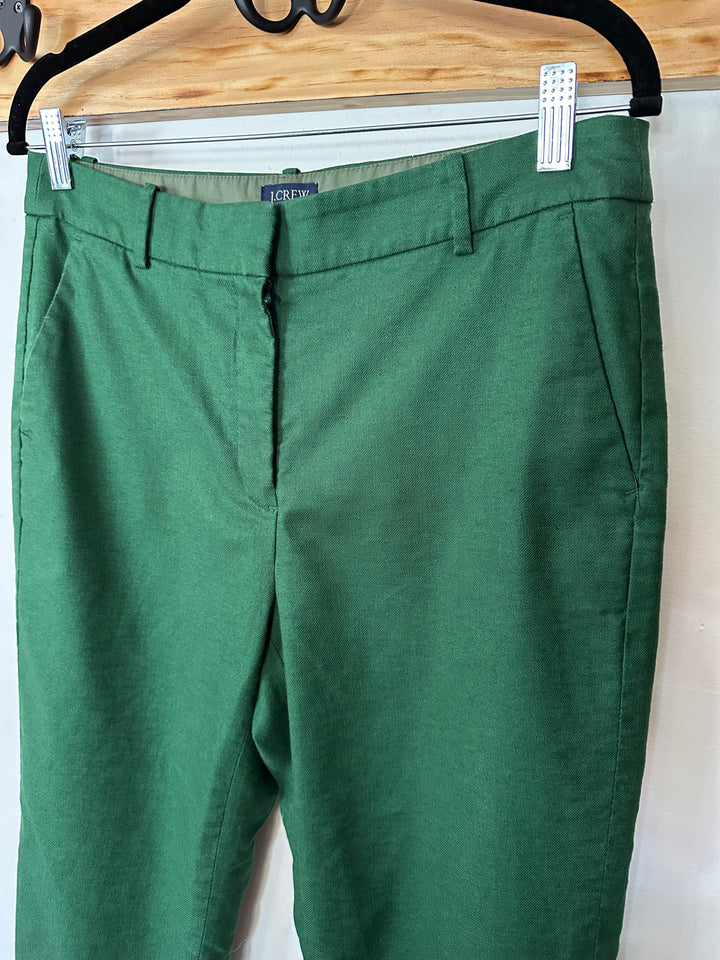 J Crew | Green Linen Cotton Kallie Pant