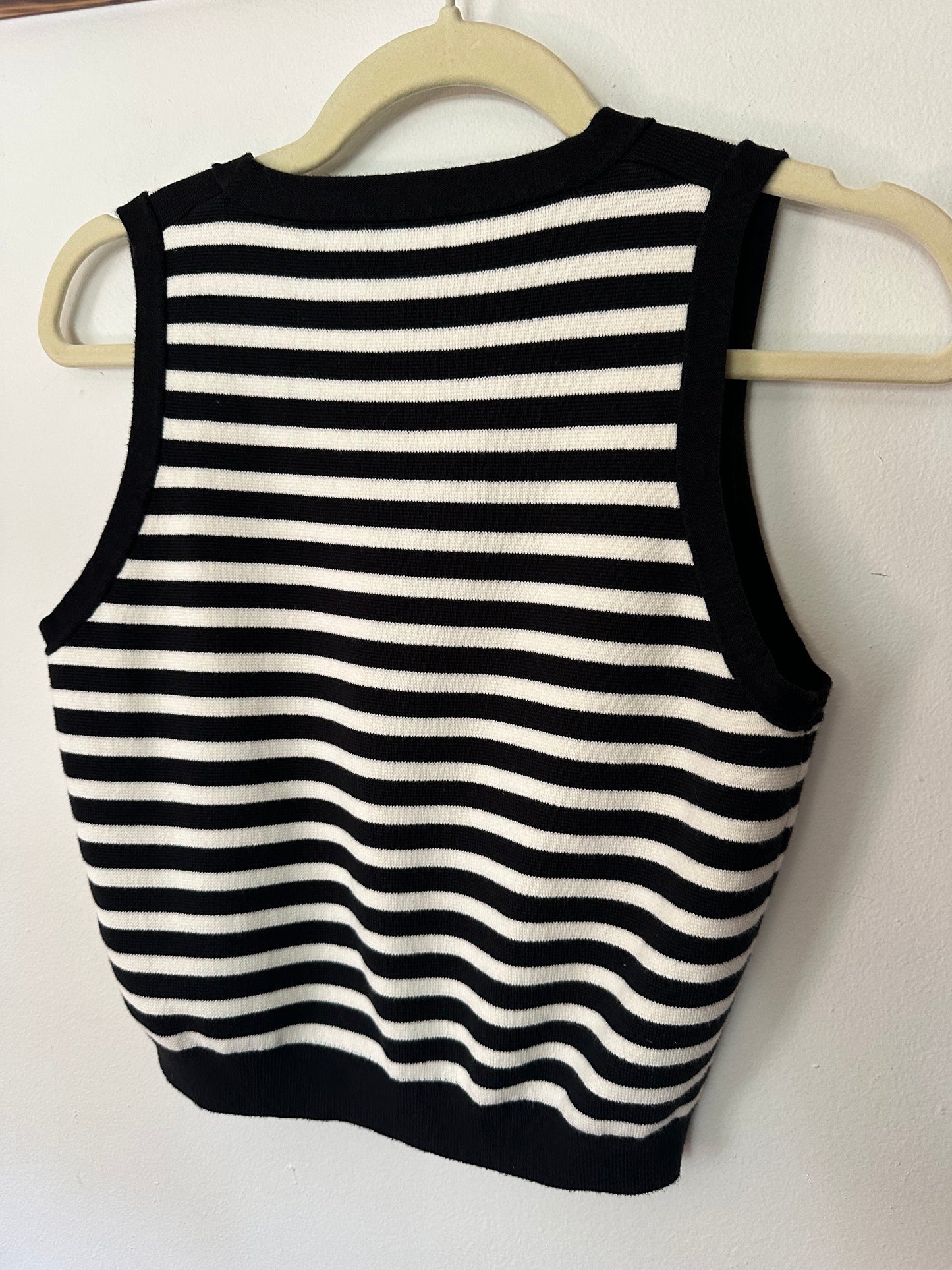 J Crew | Navy Striped 100% Cotton Sweater Vest, S