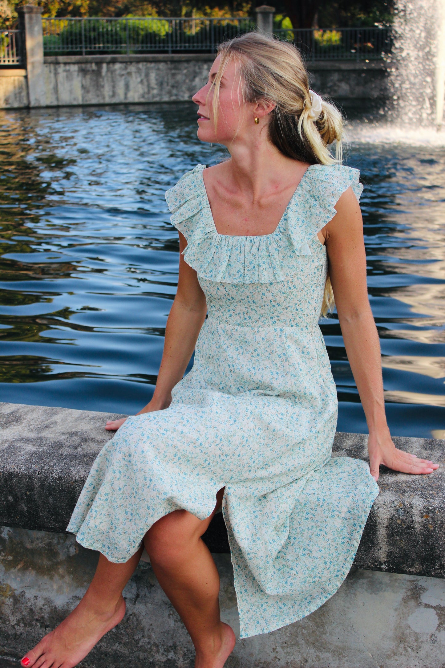 Baybala | Floral Ruffle Midi Dress, XS