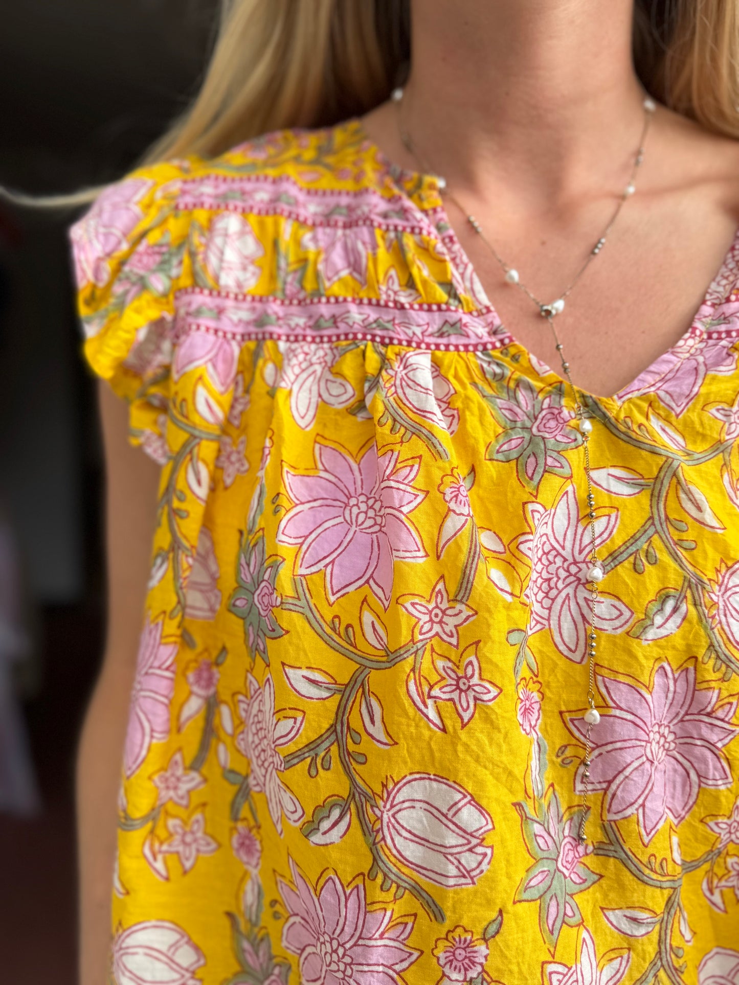 Velvet | 100% Cotton Flowy Floral Top, XS