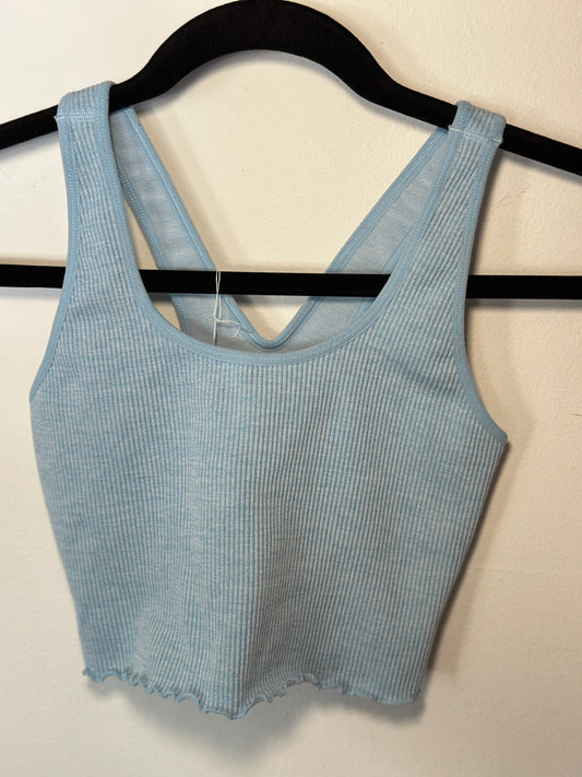 Spiritual Gangster | Blue Cropped Workout Tank