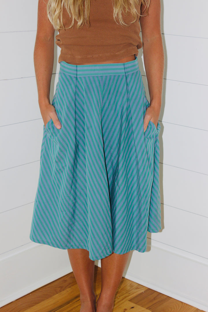 Endsley | Vintage Striped Midi Skirt, S/M