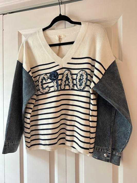Aix-en-Provence | Ciao Repurposed Denim Sweater