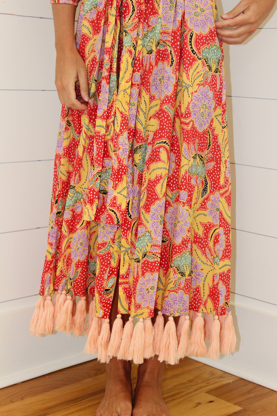 Rhode Resort  | Floral Tassel Belt Dress, S