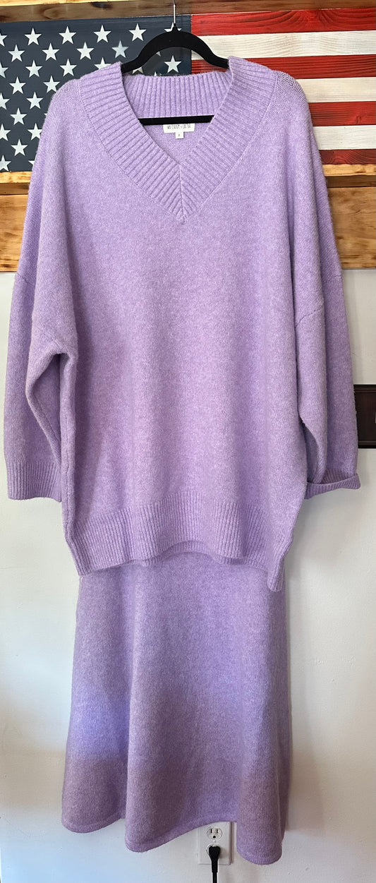 Whiteroom + Cactus Oversized V-Neck Fuzzy Knitdown Sweater, M