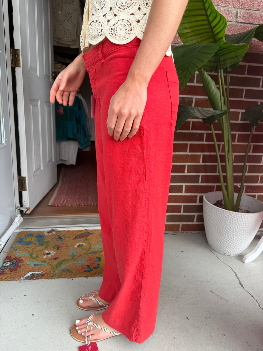 Frank &amp; Eileen | Flowy Wide Leg Linen Pants, 8