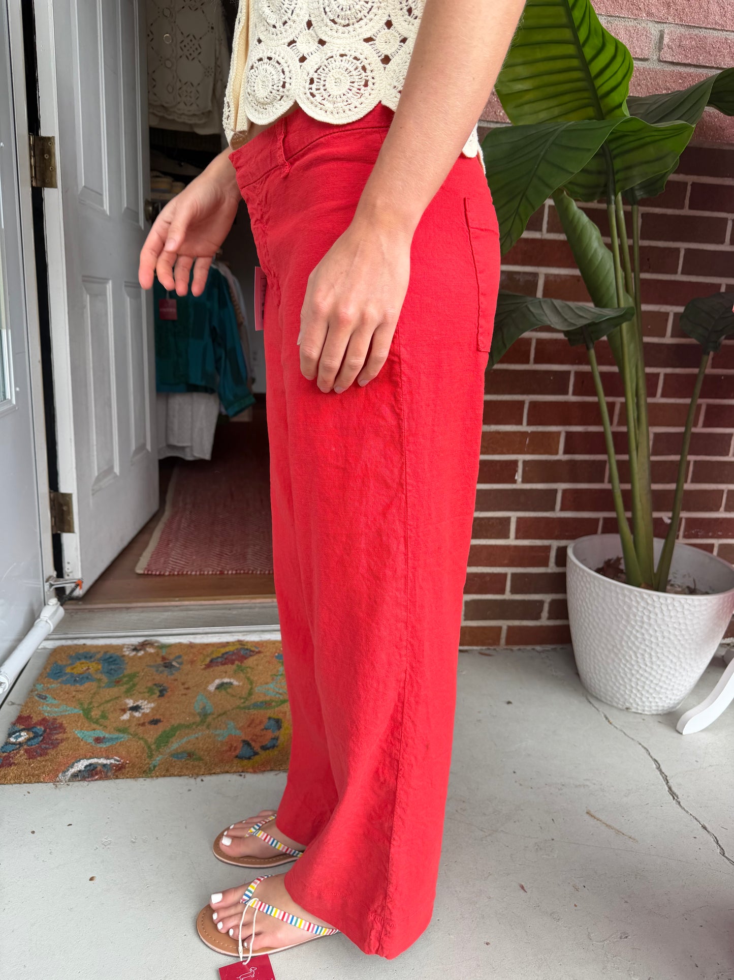 Frank & Eileen | Flowy Wide Leg Linen Pants, 8