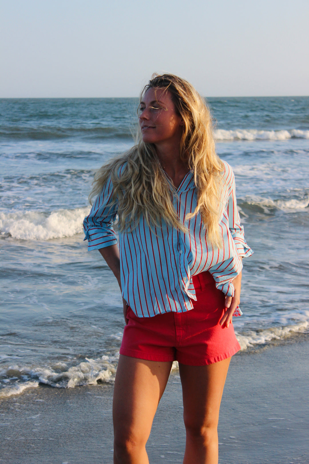 Voyageur by Mersea | Striped Button Up Blouse, S