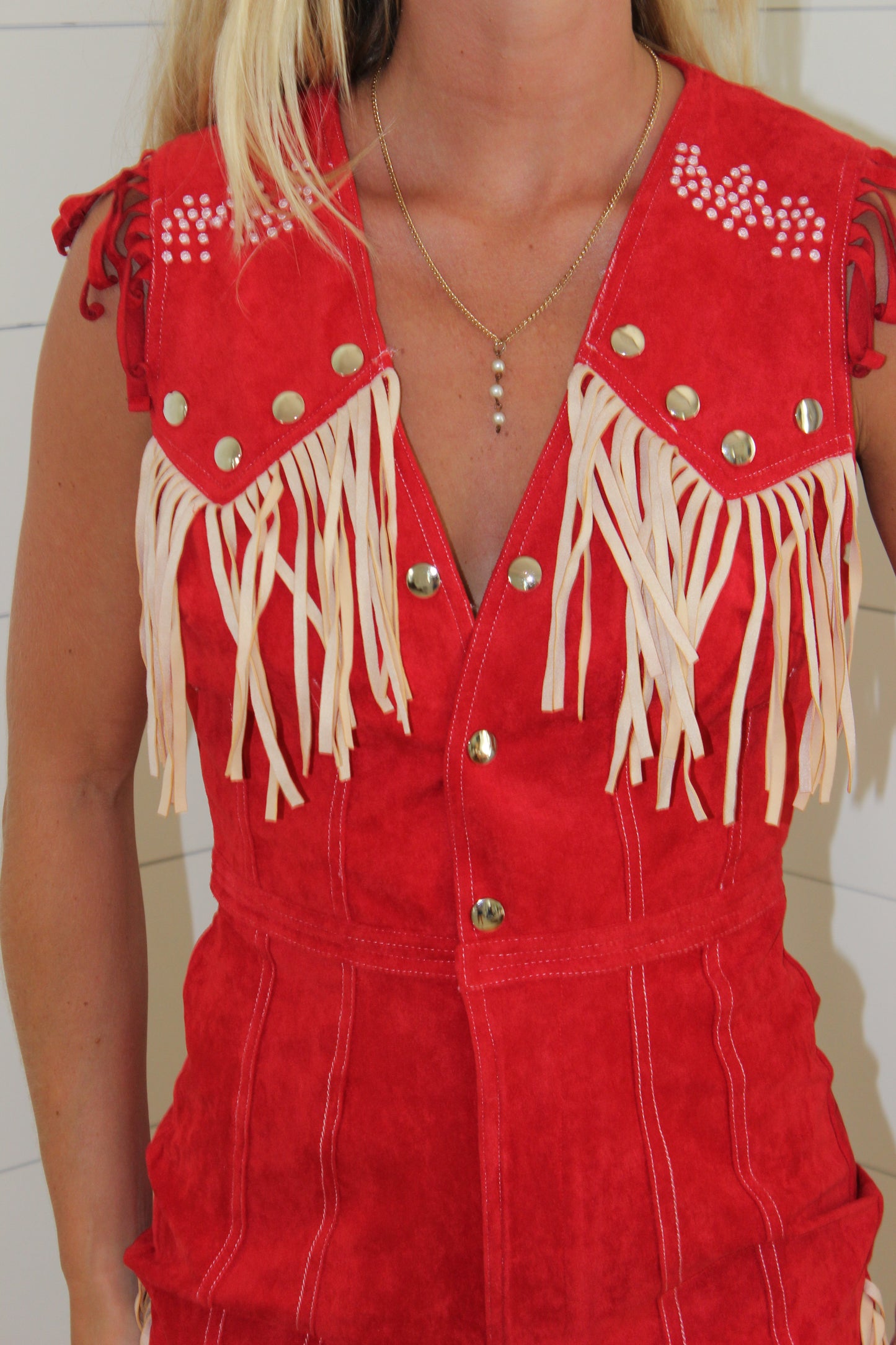 Oyrosy | Suede Fringe Romper, S