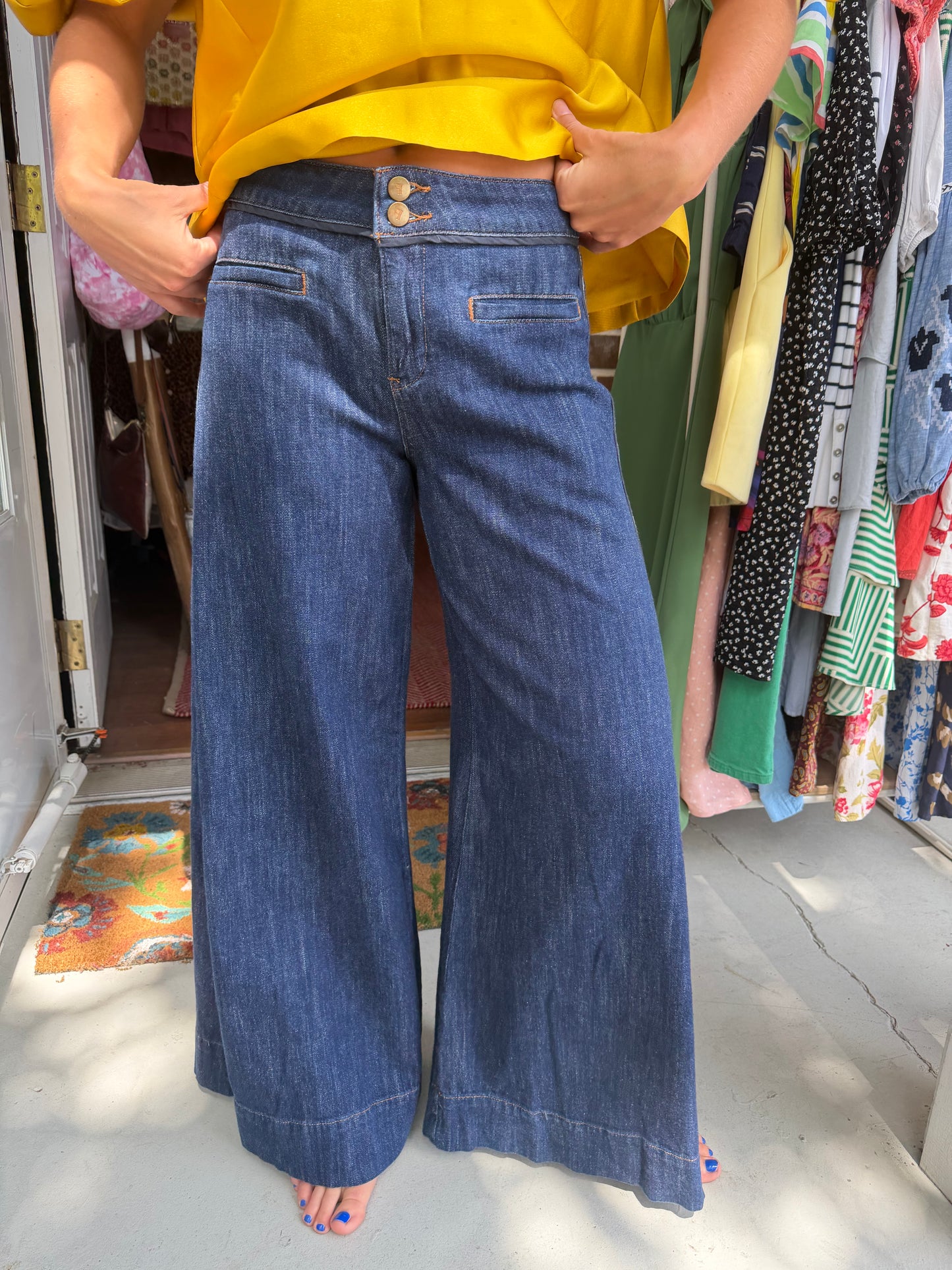 Pilcro | Wide Leg Side Details Jeans, 26