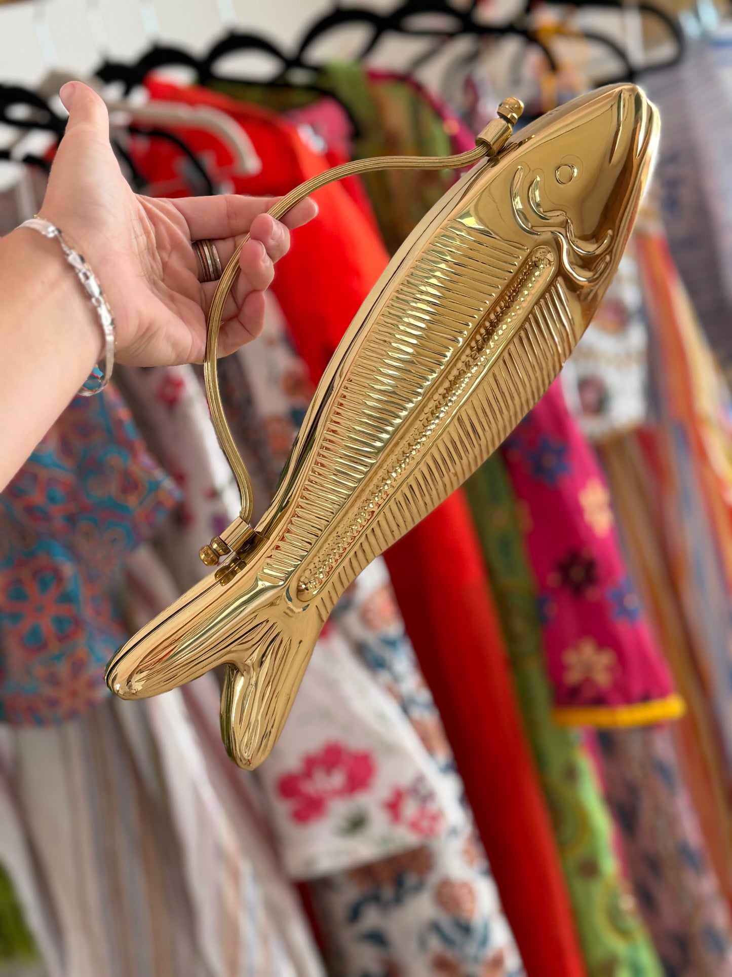 Vin.  | Gold Fishy Brass Purse, OS