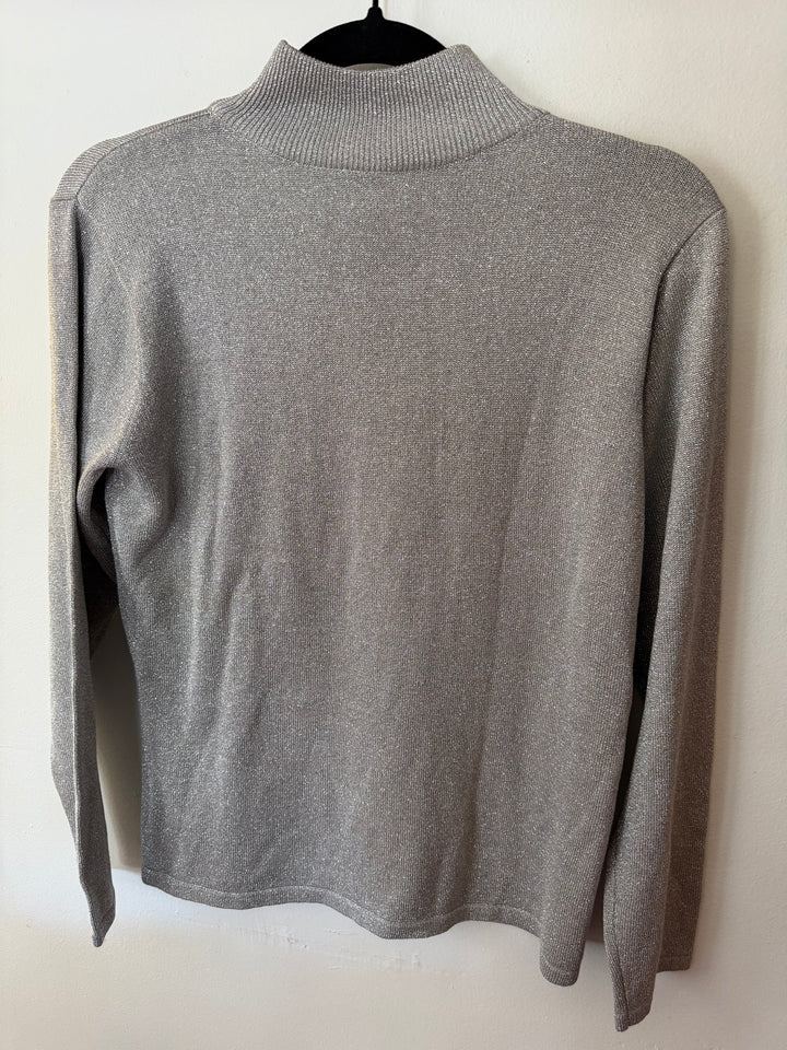 Silver Shimmer Highneck Top, S/M