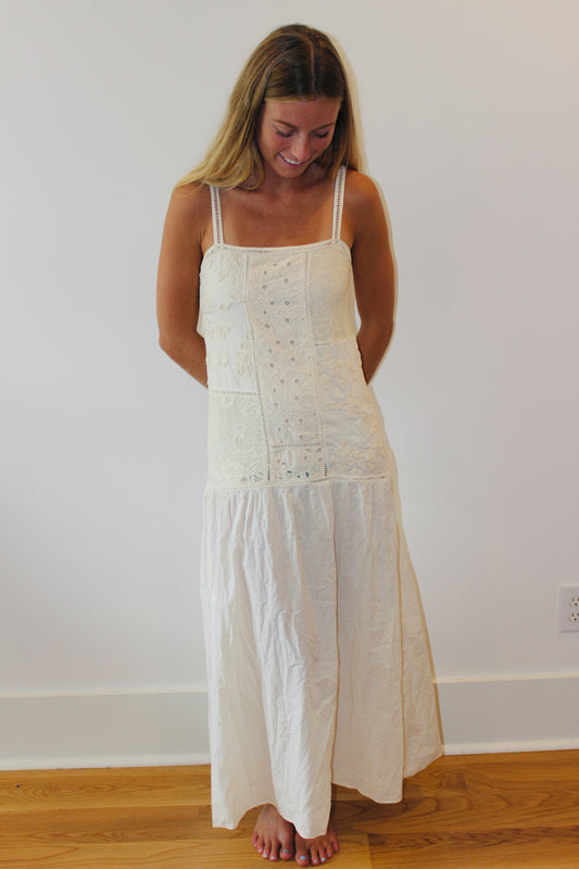 Zara | Eyelet Maxi Dress, XS