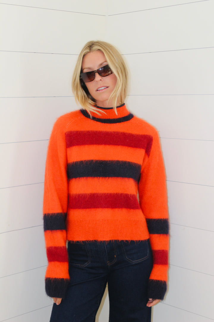 PSWL  | Mock Neck Striped Sweater, S