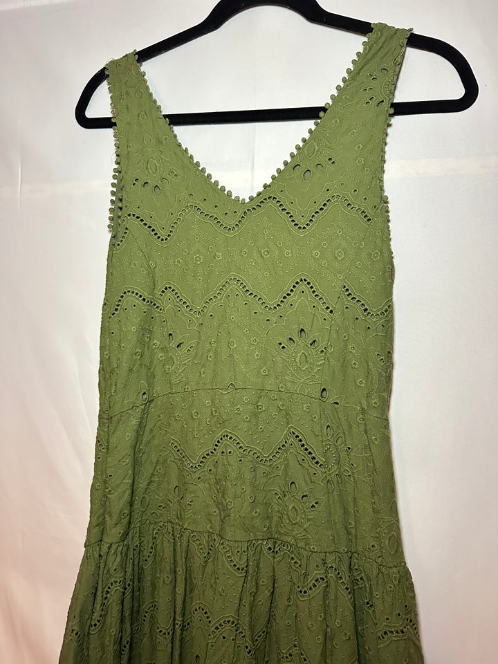 House of Harlow | Green Eyelet Midi, 2