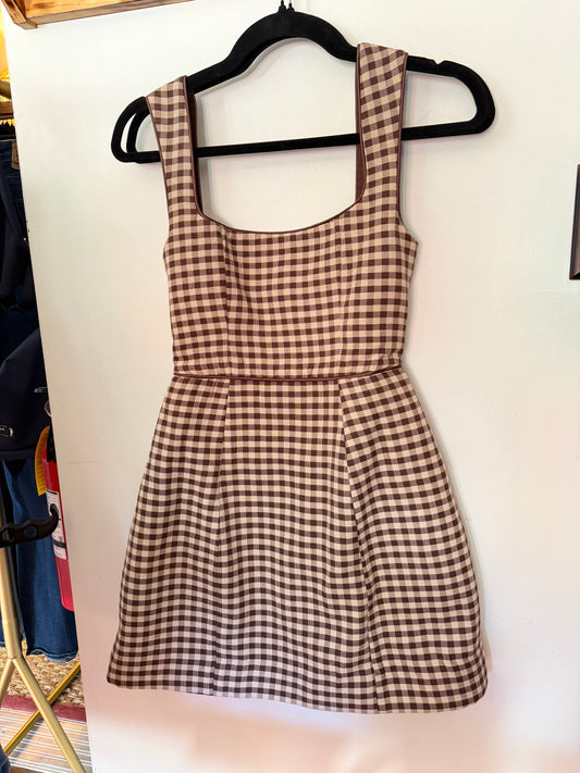 Couper | Lally Gingham Bubble Mini Dress, XS
